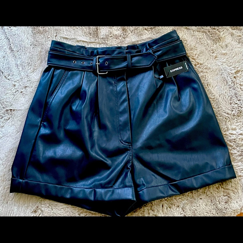 Faux Leather High Waisted Shorts